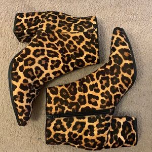 Leopard print booties